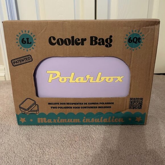 NEW Polarbox 6L Retro Cooler Bag - Mallow Purple & Yellow - NIB - Picture 3 of 5